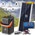 Chargeur solaire 300W 12 V Panneau solaire Kit Contrôleur de charge solaire +Batterie Externe pour téléphones portables,ordinateurs-0