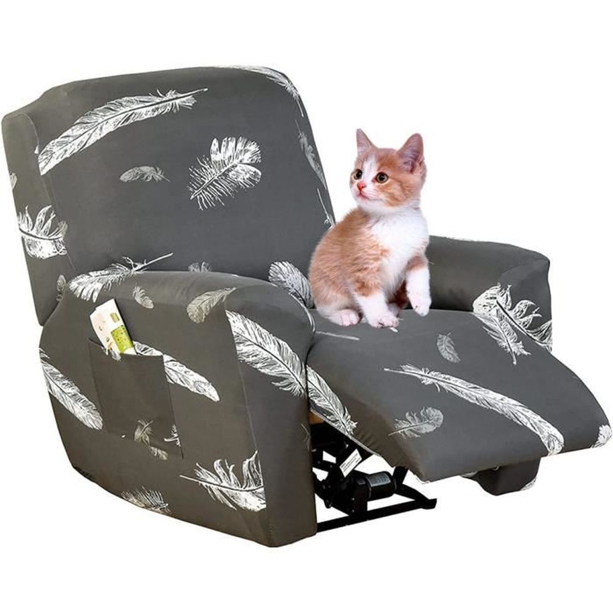 Housse De Fauteuil Relax Velours Gris | Housse Design