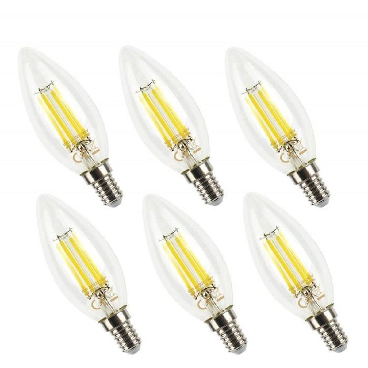 Ampoule de Filament LED E14 C35 5W Blanc Froid Dimmable, 6500K