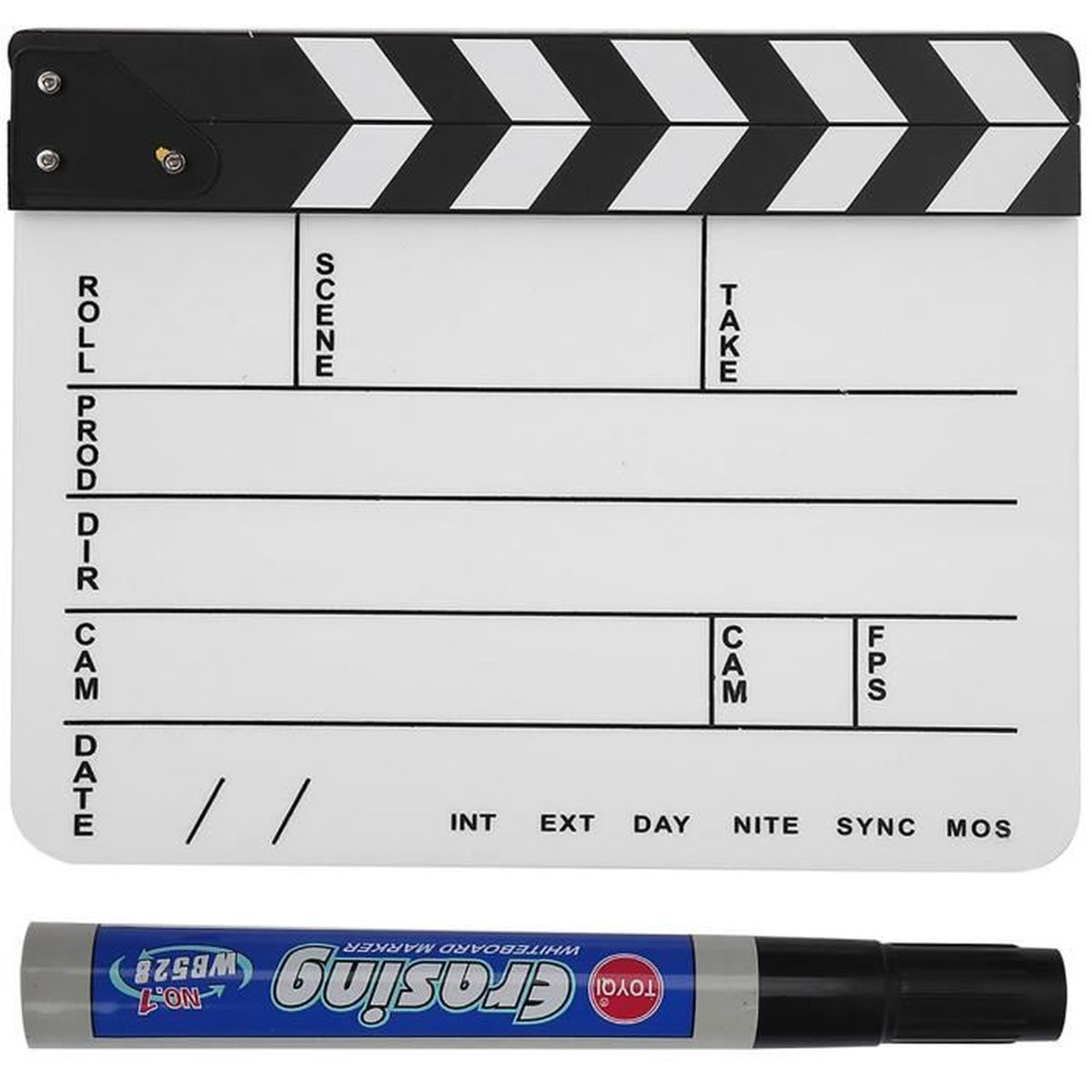 Clap Cinéma Professionnel Clapperboard Réalisateur En Bois - Panneau Clap Cinéma 30x27cm Accessoire Film Clap Film Action