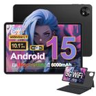 Tablette tactile 10,1"- Android 15 - MICREAR - Unisoc T310 Octa Core- 12Go LPDDR4 - 256Go/1To TF - Clavier + Bookcover - Noir