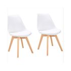 H.J WeDoo Lot de 2 chaises de salle à manger - Blanc - Scandinave