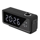 LEMONDA Enceinte Bluetooth sans Fil K5 Haut-Parleur de Musique avec LED Réveil Numérique Support Carte TF / Radio FM (Certifié CE) - Noir