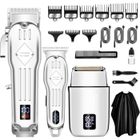 MOURSIIENY-Tondeuse Cheveux Professionnelle-Ecran LCD-Sans Fil -Rechargeable- 9 peignes de limite-Tondeuse barbe et cheveux-3 IN 1