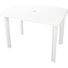 OVONNI Table de jardin 101 x 68 x 72 cm Plastique Blanc