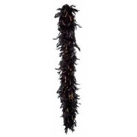 Boa en plumes noir et doré pour adulte - Marque - Modèle - 1.80 mètres - Idéal pour soirées déguisées