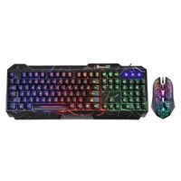 ENSEMBLE Gaming Clavier Touches Mécaniques Lumineuses + Souris Gamer Ambidextre