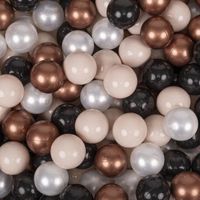 KiddyMoon - Balles pour Piscine Enfant Bébé - 300 Balles-7Cm - Beige Pastel-Cuivre-Blanc-Noir