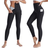 Leggings de Sudation Femme - Sauna Shapewear Taille Haute - Fitness Yoga Noir