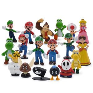 FIGURINE - PERSONNAGE Super Mario Figurines Jouets Ensemble de 18 Figurines Mario Collection Playset