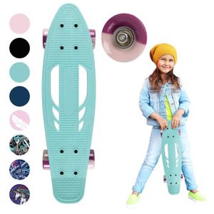SKATEBOARD - LONGBOARD QKIDS GALAXY Skateboard - Roues en polyuréthane 6 cm - ABEC-7 - De 3 ans à 50 kg - bleu