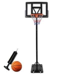 PANIER DE BASKET-BALL AUFUN panier de basket-ball support de basket-ball avec système de basket-ball à roulettes, réglable en hauteur de 135 à 305 cm