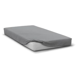 Drap housse coton bonnet 35 cm uni, oli gris clair C Design Home