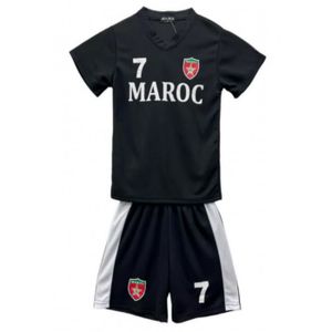 TENUE DE FOOTBALL Ensemble de foot maillot et short Maroc noir enfan