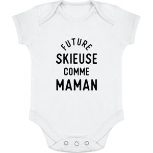 BODY body bébé | Cadeau imprimé en France | 100% coton | Future skieuse comme maman