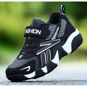 basket enfant garçon chaussure sneakers noir or gris été scratch sport pas  cher