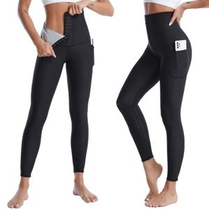 PANTALON DE SUDATION Leggings de Sudation Femme - Sauna Shapewear Taille Haute - Fitness Yoga Noir