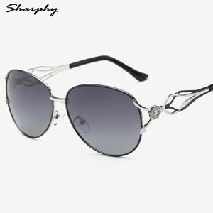 LUNETTES DE SOLEIL SHARPHY® Lunettes de soleil Femme Grand Frame Diamonds Mode lunettes polarisées Noir