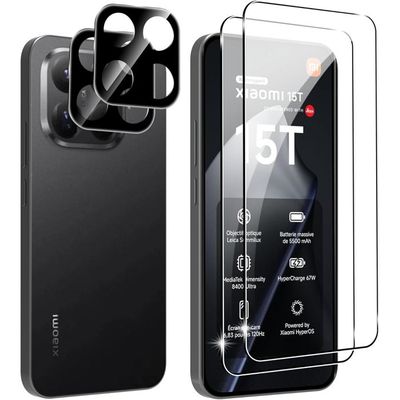 Protection Écran & Objectif Anti-Espion Pour Xiaomi 15T/15T Pro - Verre Trempé 9H, Film Privacy - Lot 2 Écrans + 2 Objectifs - 6