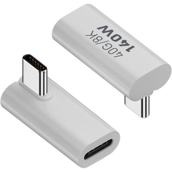 Adaptateur Complet De Type C Mâle Vers Type C Femelle 240 W Avec Affichage Numérique Noir Transpare