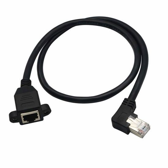 GINTOOYUN CAT5 Ethernet Kabel - 90 Grad Winkel, 50cm Länge
