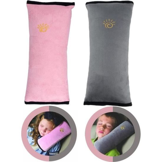 2 Protège-ceinture Voiture Enfant - Motif Chaton, Doux - Amovibles, Pour Toutes Saisons