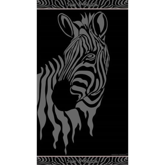 Drap De Plage Zebre 90x170cm 100coton Achat Vente