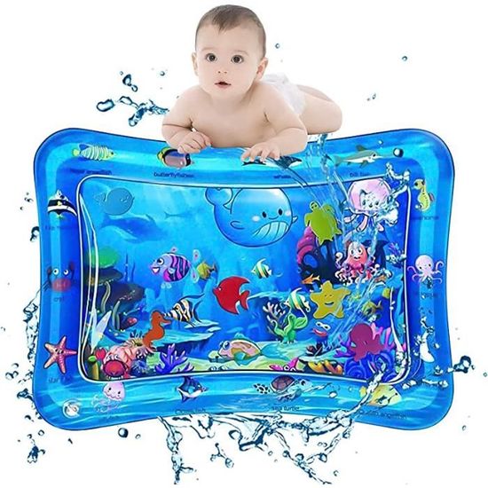 Tapis D'eau Gonflable Pour Bébé - Dimensions 68x48cm, Motifs Marins, Activité Sensorielle Dès 3 Mois
