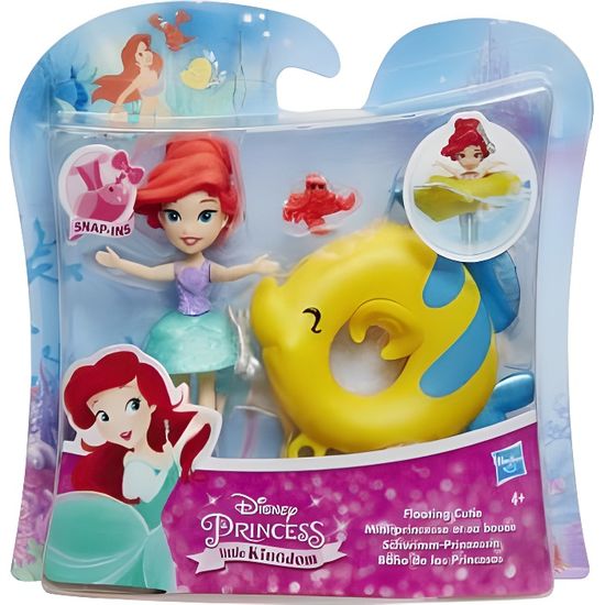 Poupée Mini Princesse Ariel La Petite Sirene avec Bouée Polochon et Crabe Sebastien - Disney Princess