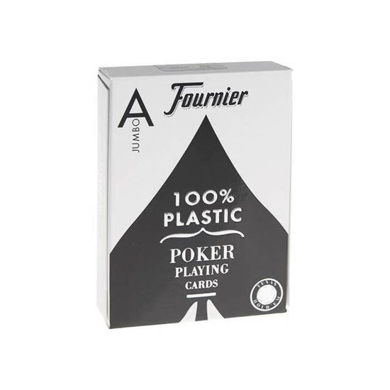 Fournier Titanium Series Jumbo - Jeu de 54 cartes 100% plastique - format poker - 2 index Jumbo Bleu