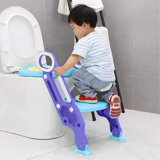 Siège de toilette enfant pliable et réglable avec échelle Marche pour  enfants 1 à 7 ans🥰 . Dimensions: 34 x 31 x 64cm Pour passer la…
