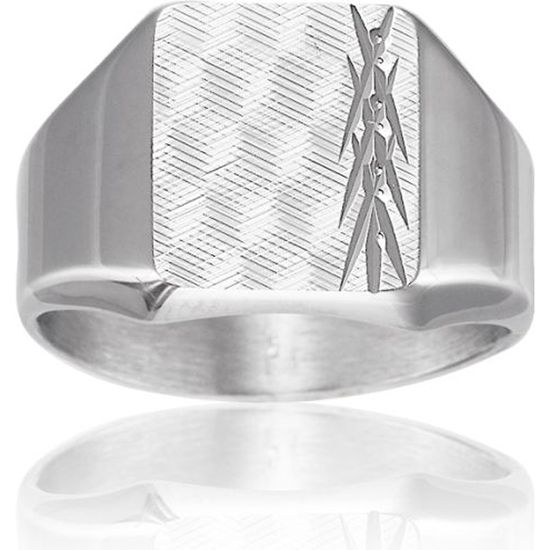 Chevaliere Homme tout argent Blanc Achat Vente chevaliere CLEOR Chevaliere Homme Adulte Argent Blanc Argente