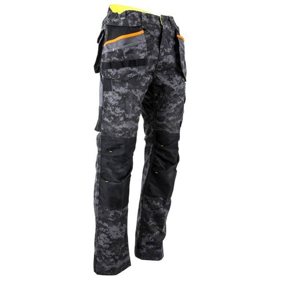 Pantalon Moto Homme Texpeed - Camouflage Gris - Imperméable Cordura 600D - Armures CE Amovibles