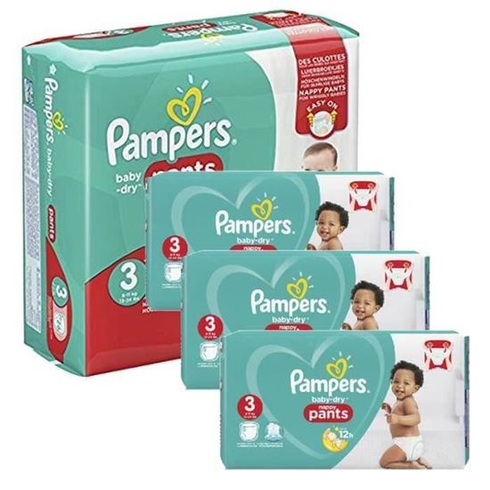 Pampers - 520 couches bébé Taille 3 baby dry pants