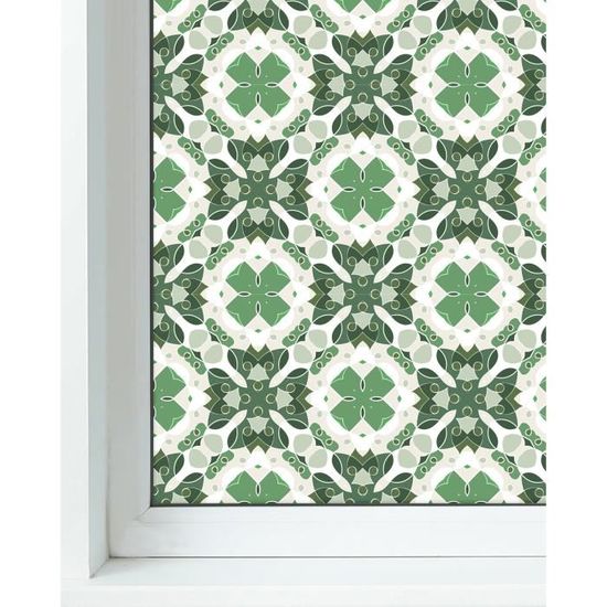 FILM POUR VITRAGE,1roll 45x100cm--Film Autocollant Givré à Motif Floral Pour Fenêtre, 1 Rouleau