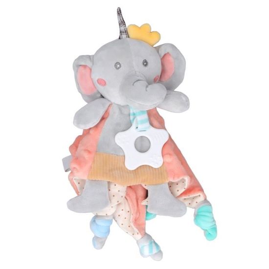 Doudou éléphant Couverture Sensorielle Bébé 0-6 Mois - Lavable Machine, Hypoallergénique, Cadeau Naissance