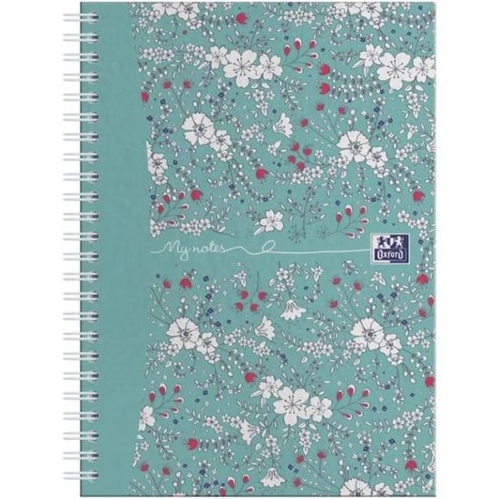 Cahier à spirales avec couverture rigide brillante 140 pages Noir-rouge