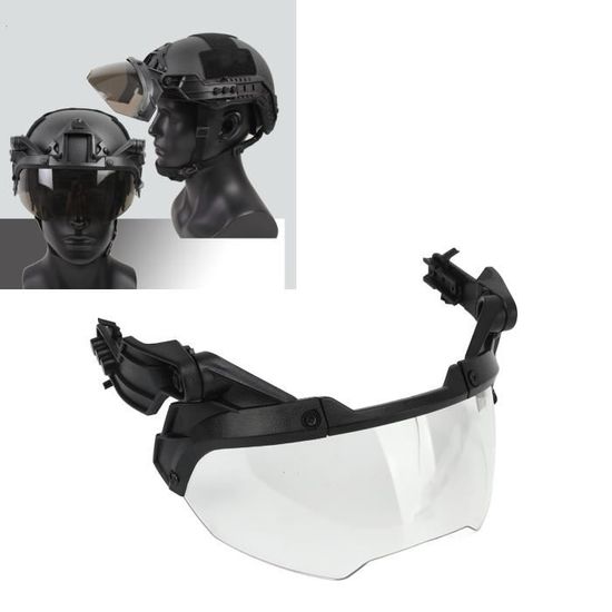 visière de casque Lunettes de casque pour lunettes de visière Airsoft réglables MICH PC avec lentille transparente pour la RUIDA