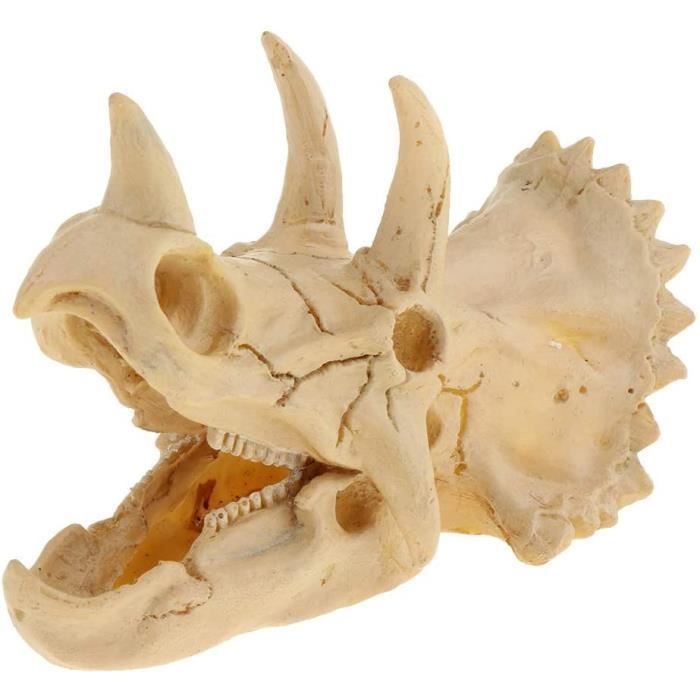 Décoration de Terrarium Aménagement de Paysager Forme de Crâne Artificielle pour Reptile - Tricératops, comme décrit 737606