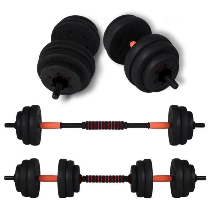 Ensemble de poids, haltères réglables de 20 kg Ensemble d'haltères de musculation Fitness Training Home HB43 HB010 -JNG