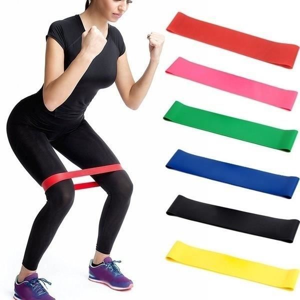 support élastique au poignet Noir Élastique Yoga Pilates Latex Bande De Résistance Exercice Force Force Formation De Poids Bande De