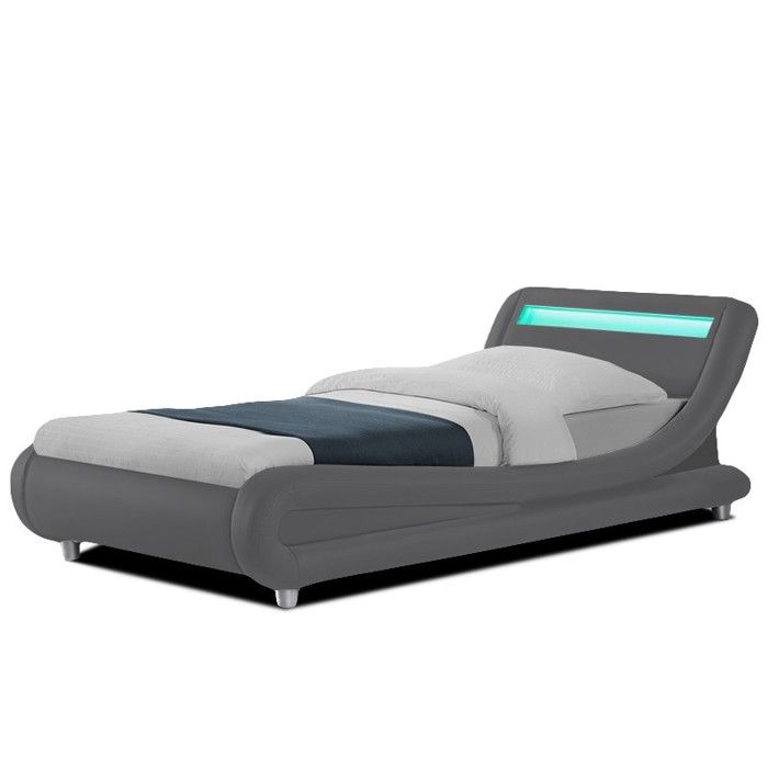 Lit led design Julio - Gris - 90x190