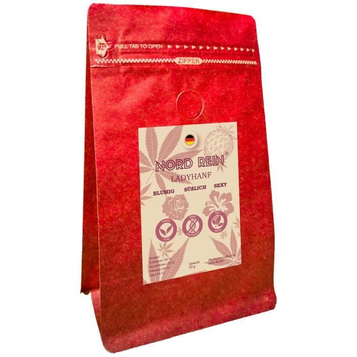 NORD REIN LADYHEMP Thé au chanvre, thé de relaxation en vrac - tisane naturelle pour s'endormir ou se détendre - sans additifs- 50 g