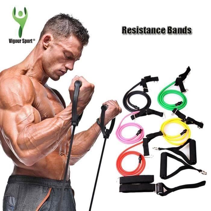 Jaune 1.2m Résistance Fitness bandes de résistance Tubes Corde d'exercices bandes d'exercice élastique
