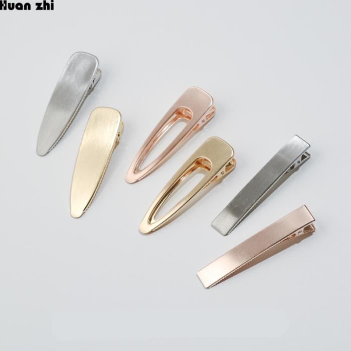 bandeau - serre-tête -HUANZHI mat métal or creux Triangle courbe pince à cheveux carré épingle...- Modèle: V 8.4 cm - MIZBFSC05768