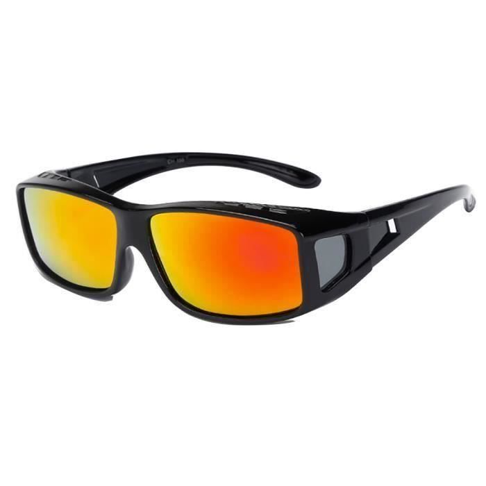 SURLUNETTES SOLAIRES POLARISÉES Pour course à pied, cyclisme, tennis, conduite, sport et loisirs - Pour hommes et femmes - Rouge