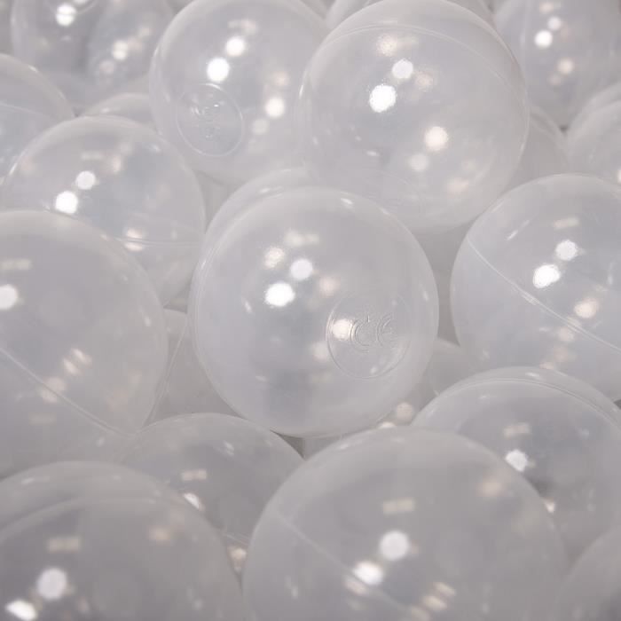 KiddyMoon 100 ∅ 7Cm Balles Colorées Plastique Pour Piscine Enfant Bébé Fabriqué En EU, Transparent