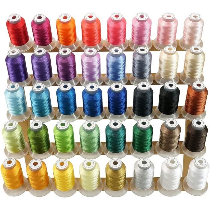 New brothread 40 Brother Couleurs Polyester Fil machine à broder pour Brother / Babylock / Janome / Singer / Kenmore Machine 500M (5