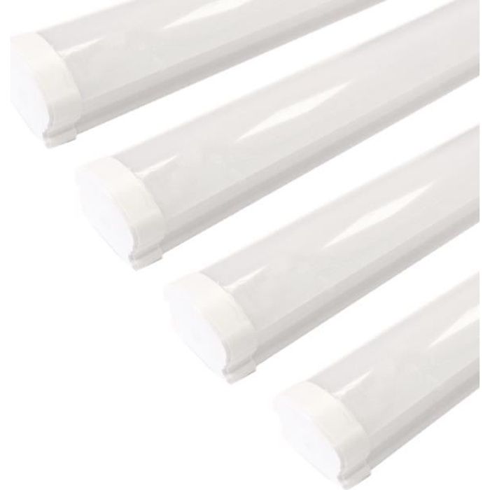 Réglette LED étanche 120cm 36W IP65 (Pack de 4) - Blanc Froid 6000K - 8000K Silumen