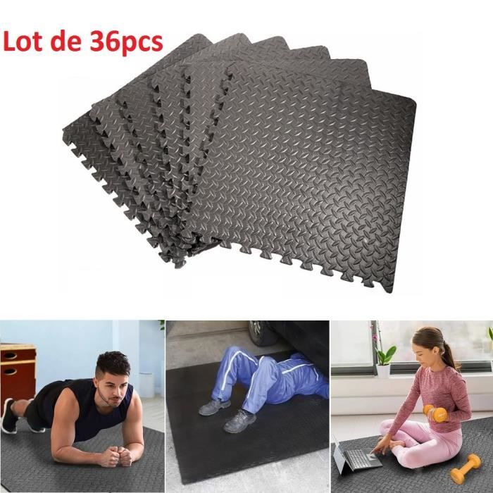 totu® 36pcs Tapis de Protection de Sol 14.28m², Dalles en Mousse Antidéparant pour Sport Fitness, Gym, Musculation des enfant adult